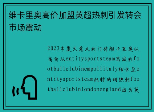 维卡里奥高价加盟英超热刺引发转会市场震动 维卡里奥高价加盟英超热刺引发转会市场震动